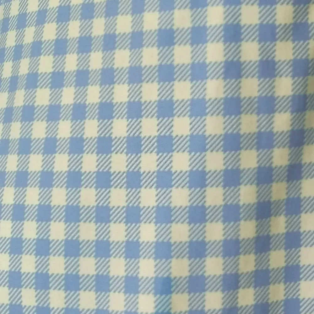 NWT Lands' End Aqua Blue Gingham Tummy Control Swim Dress Size 12 LONG Modest